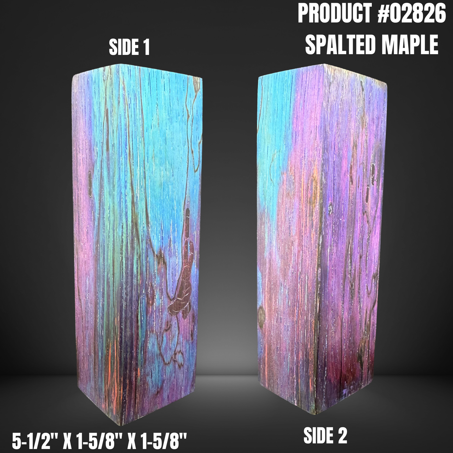 Blue and Purple Hybrid Knife Handle Scales Turning Blank #02826