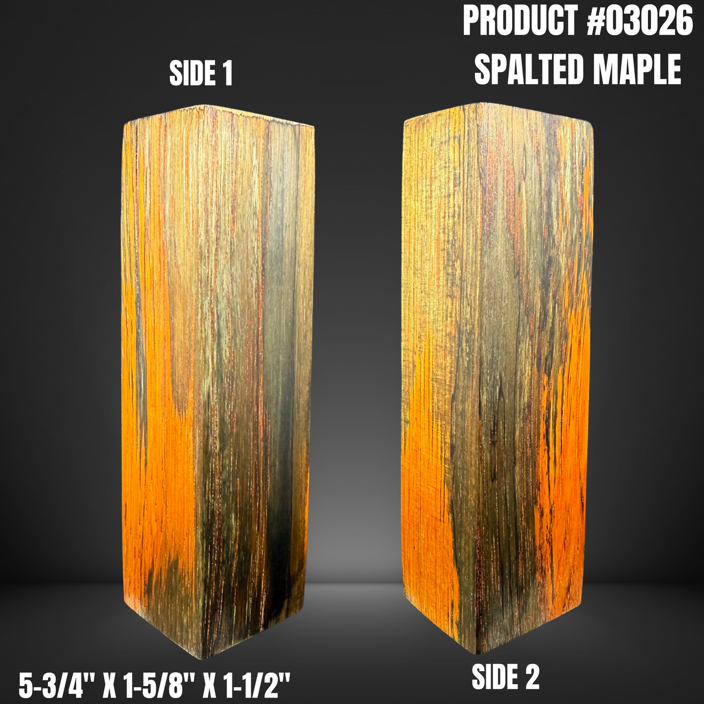 Black and Orange Hybrid Knife Handle Scales Turning Blank #03026