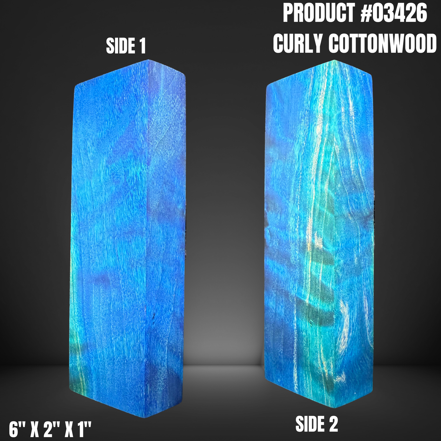 Knife Handle Scales Turning Blank Blue Hybrid #03426