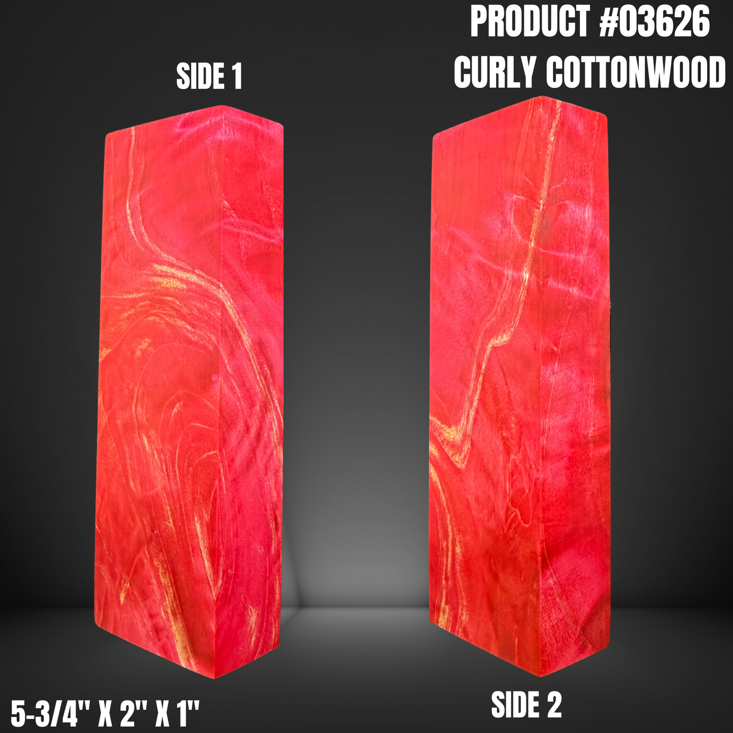 Red Hybrid Knife Handle Scales Turning Blank #03626