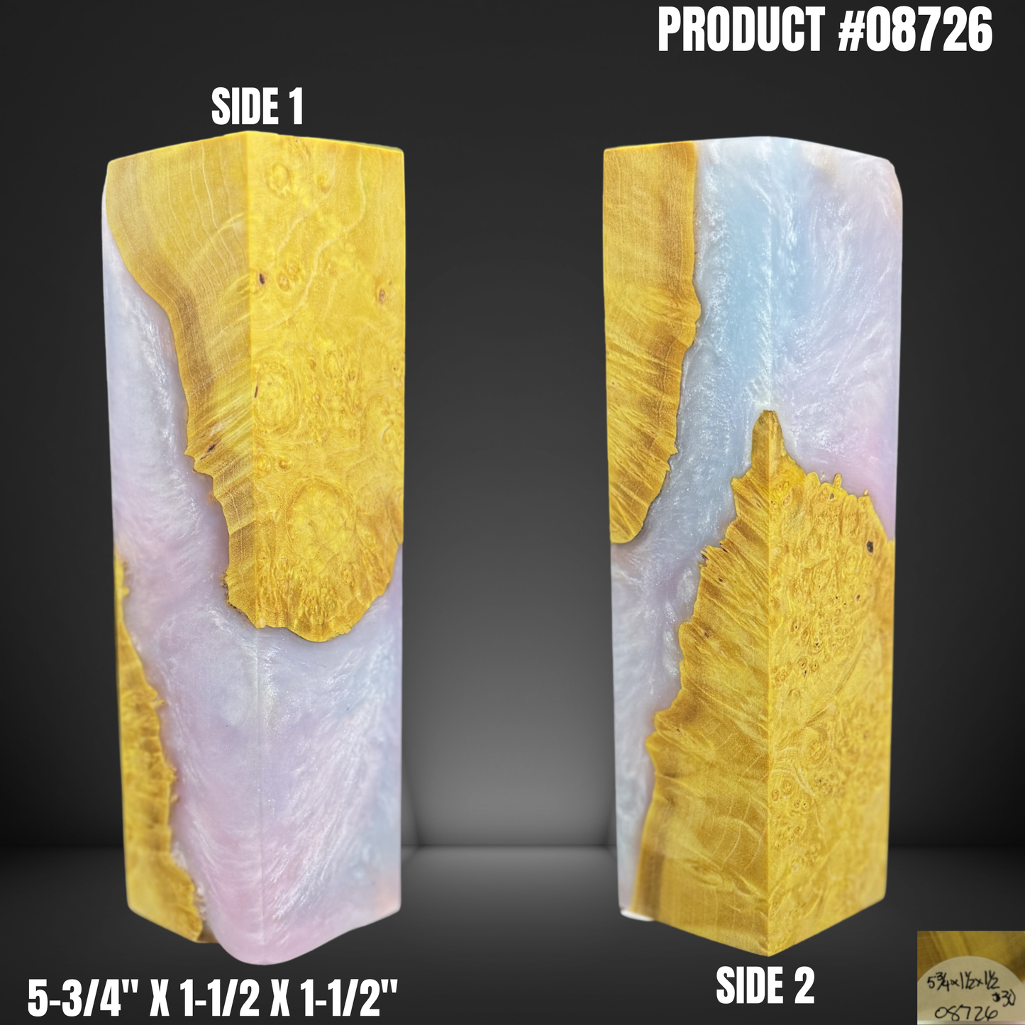 Knife Handle Scales Turning Block Pastel Stabilized Box Elder Burl #08726