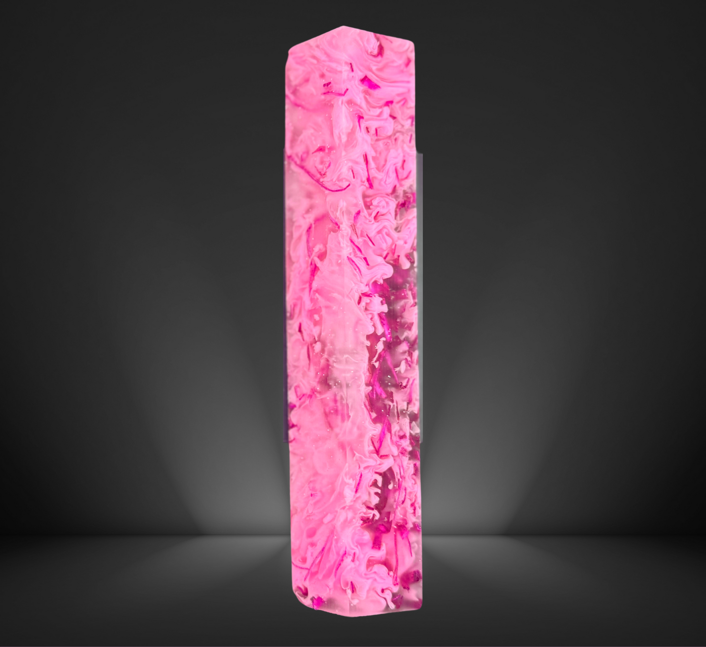 Pink Shredded Burl Hybrid Pen Blank