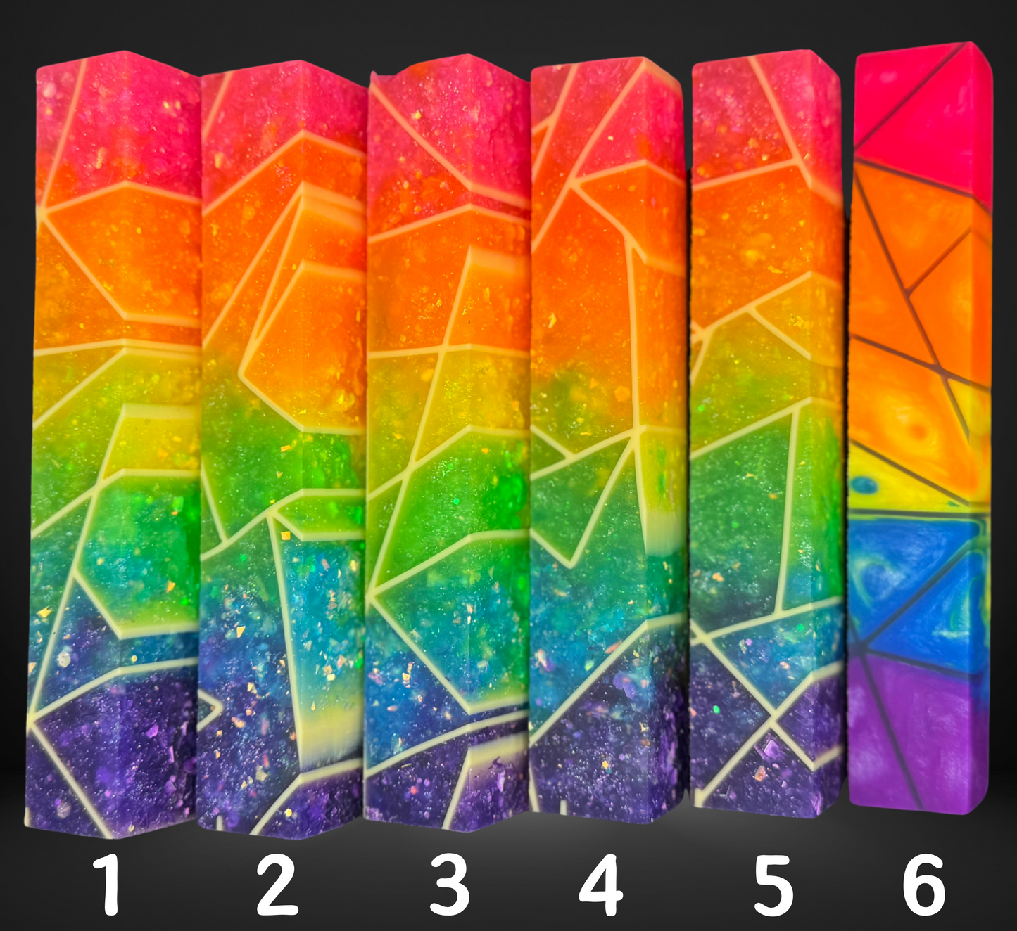 Neon Rainbow Variety Stained Glass Pen Blank