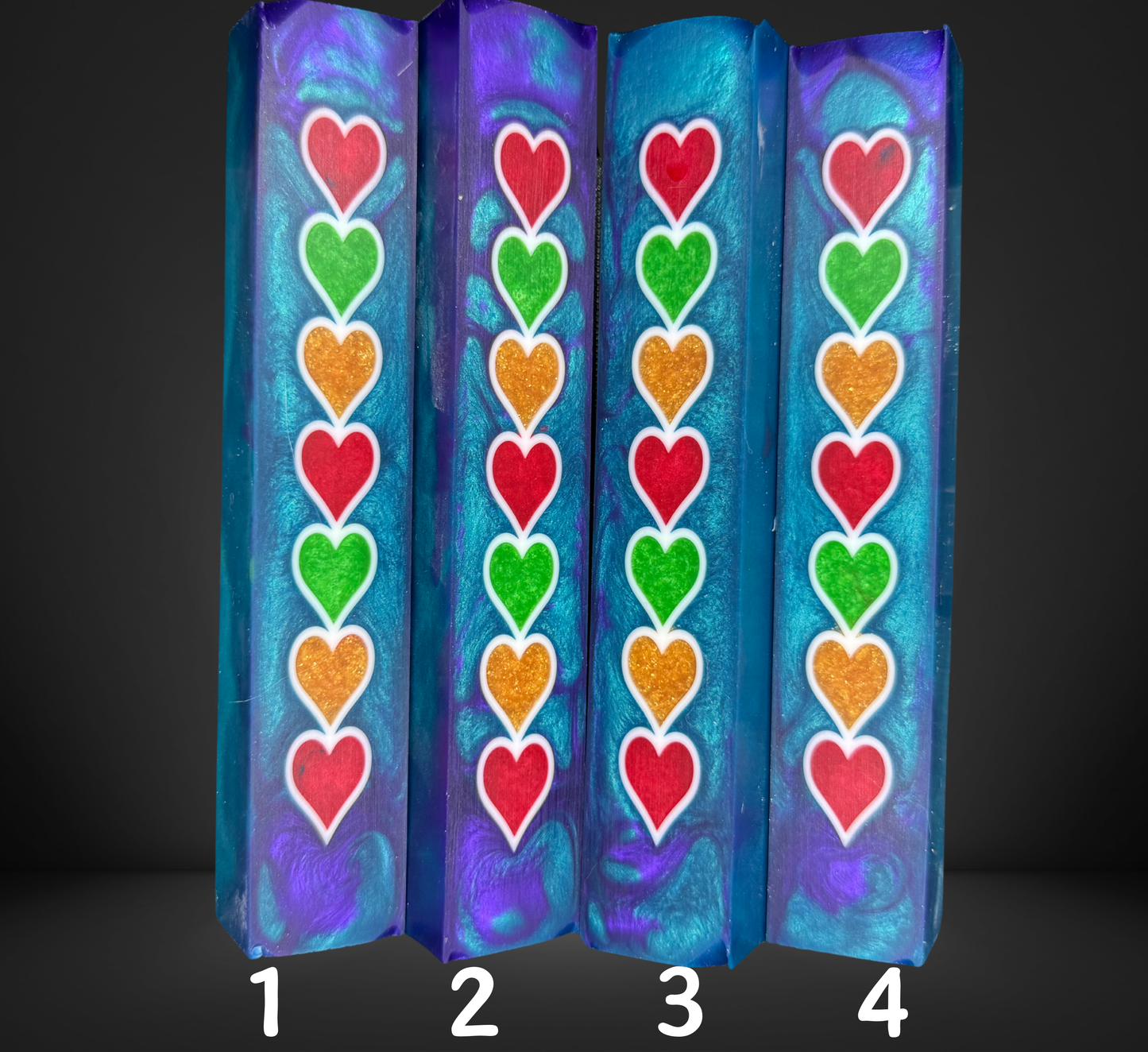 Peacock Heart Pen Blank