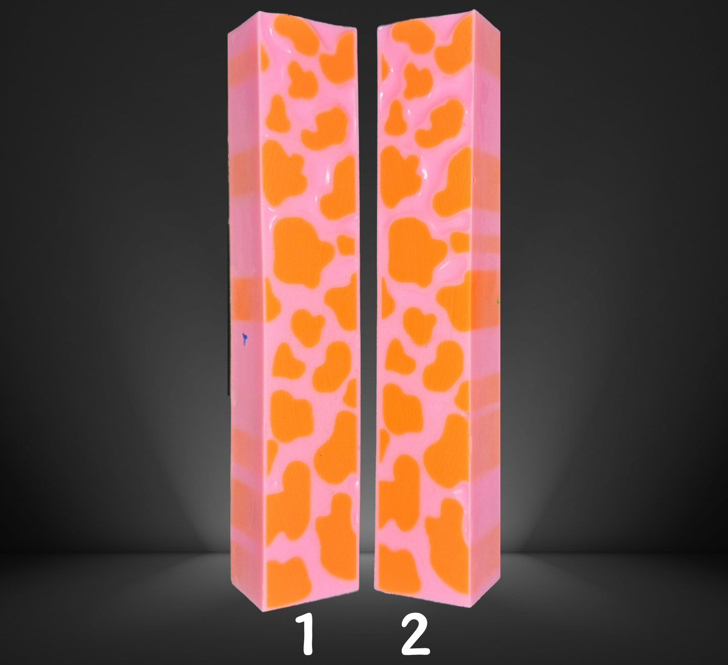 Pink and Orange Cow Signature 3D Print Resin Pen Blank