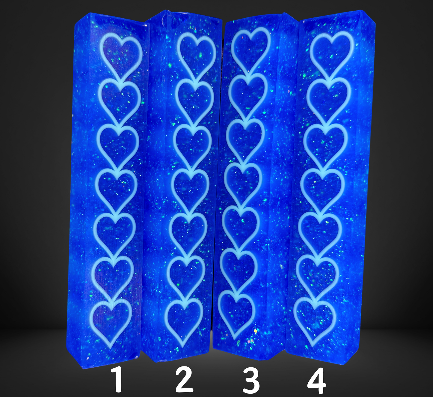 Blue Heart Pen Blank