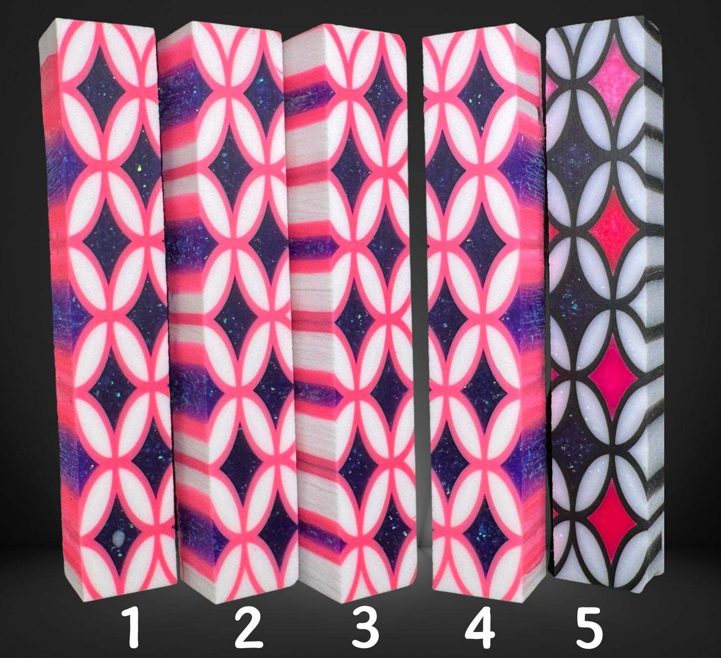 Diamond Pink Variety Signature 3D Print Resin Pen Blank
