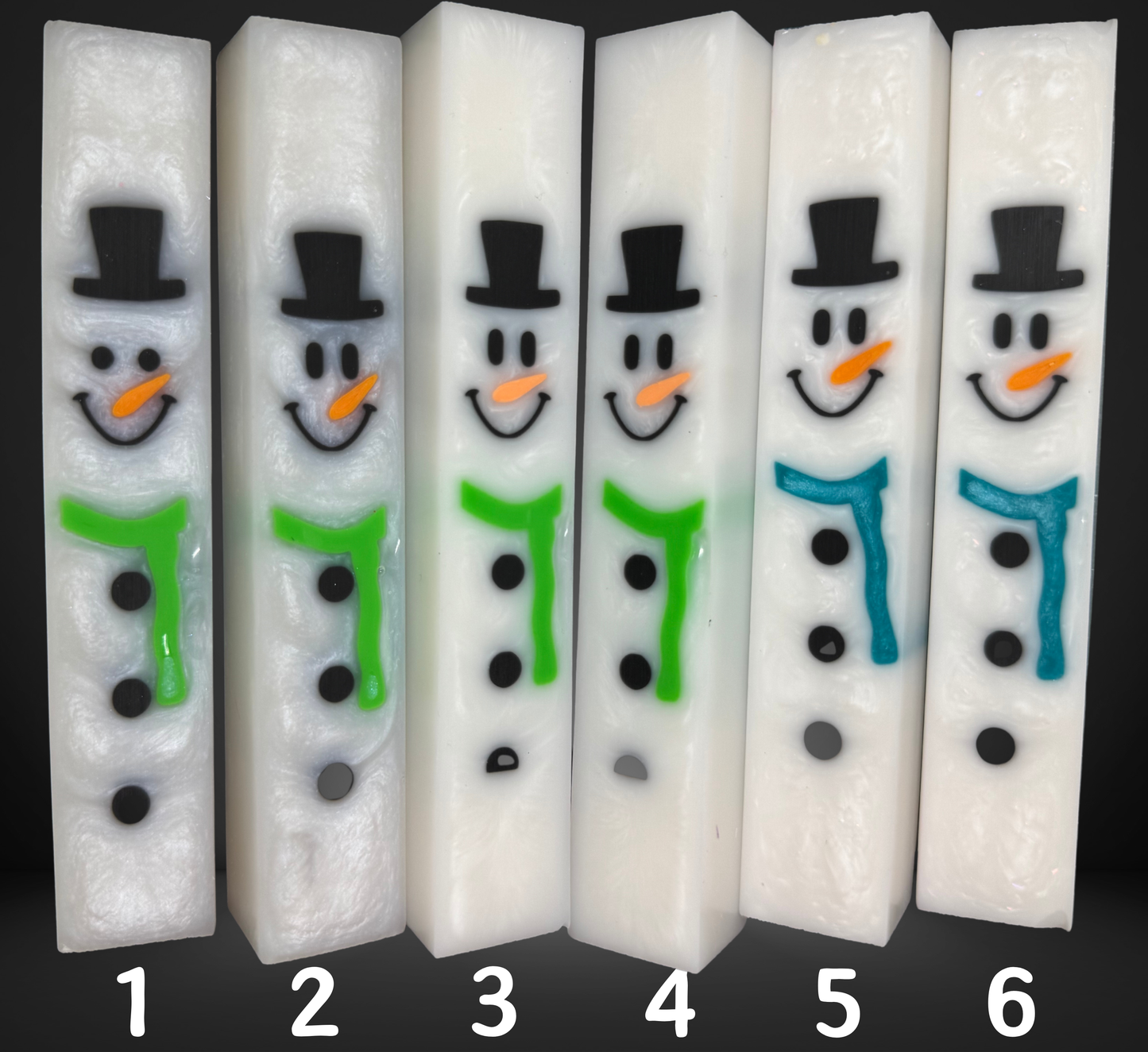 Snowman Green or Teal Scarf Pen Blank
