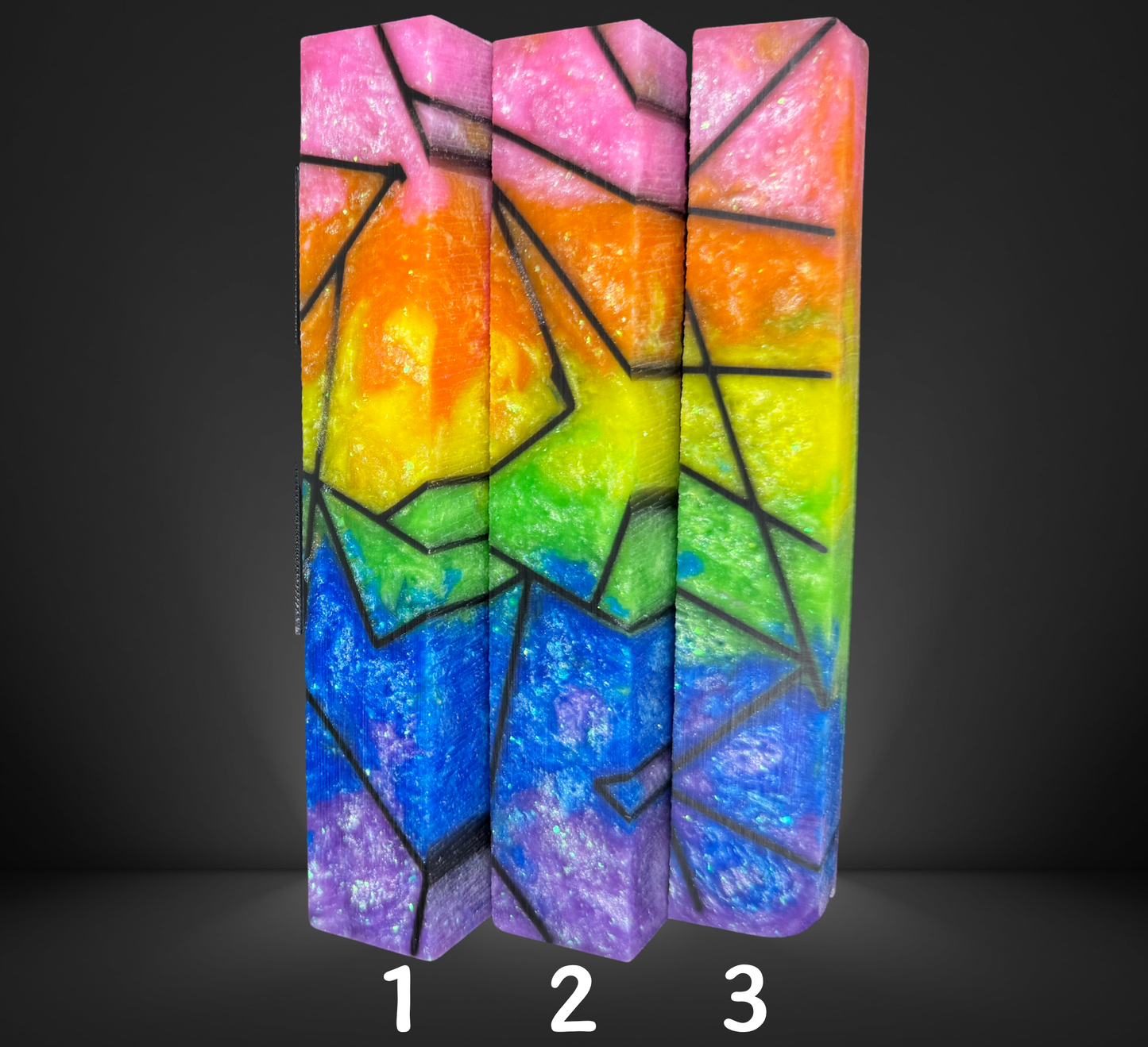 Neon Rainbow Stained Glass Pen Blank
