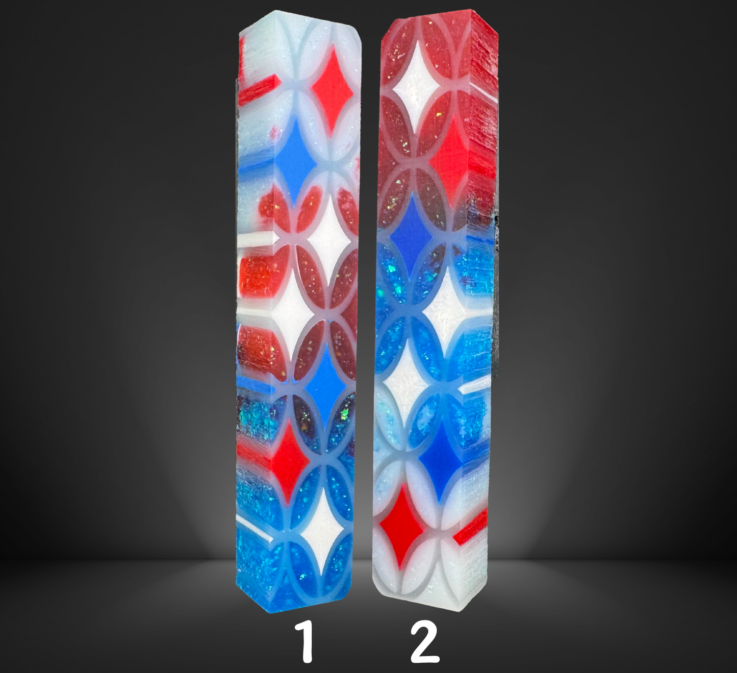 Diamond Patriotic Signature 3D Print Resin Pen Blank