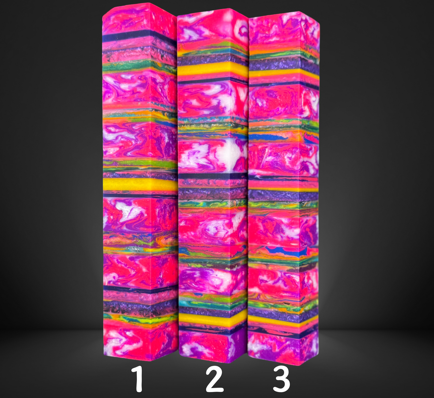 Segmented Neon Pen Blanks