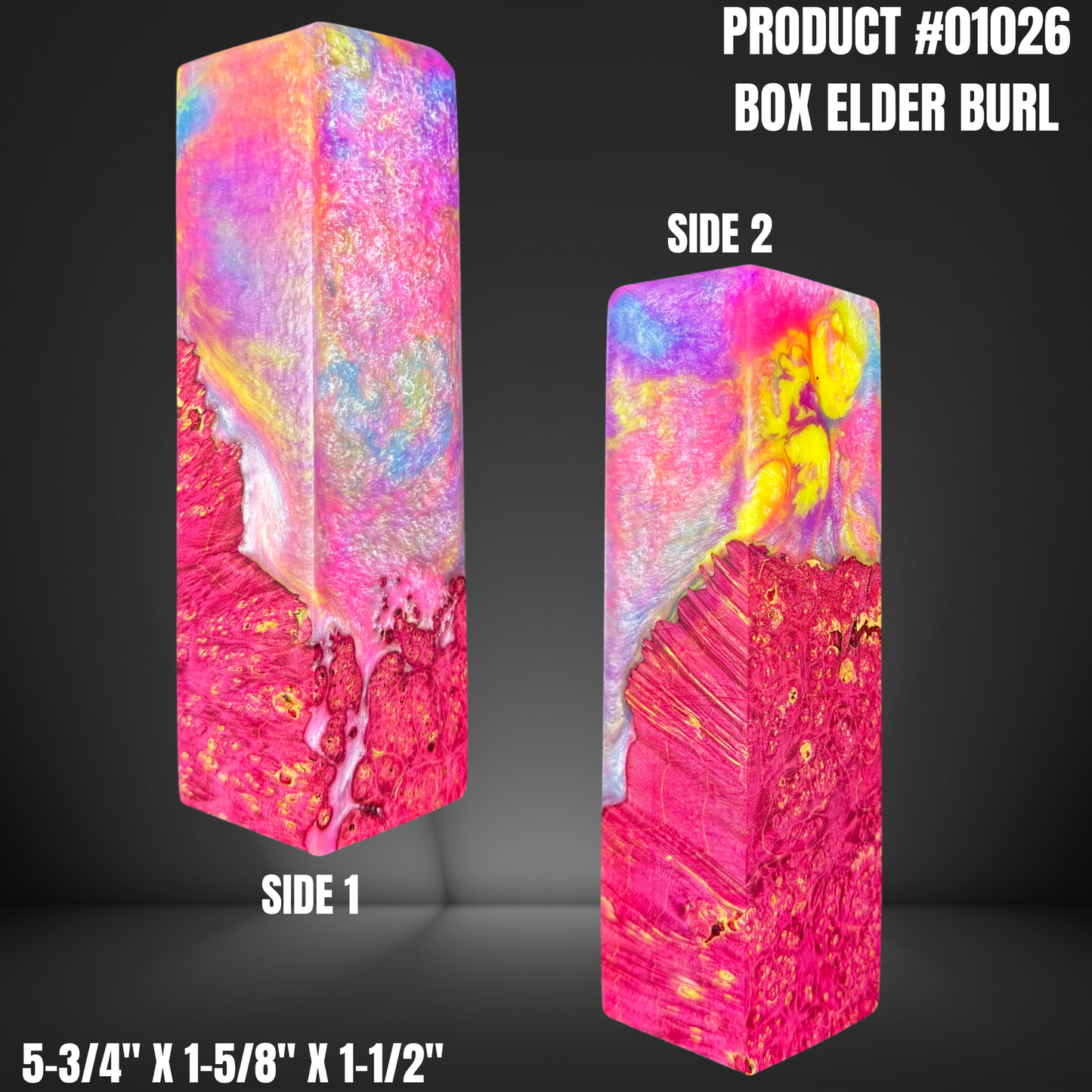 Pink Hybrid Knife Handle Scales Turning Blank #01026