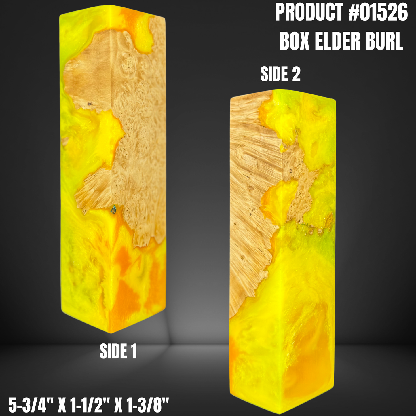 Yellow Hybrid Knife Handle Scales Turning Blank #01526