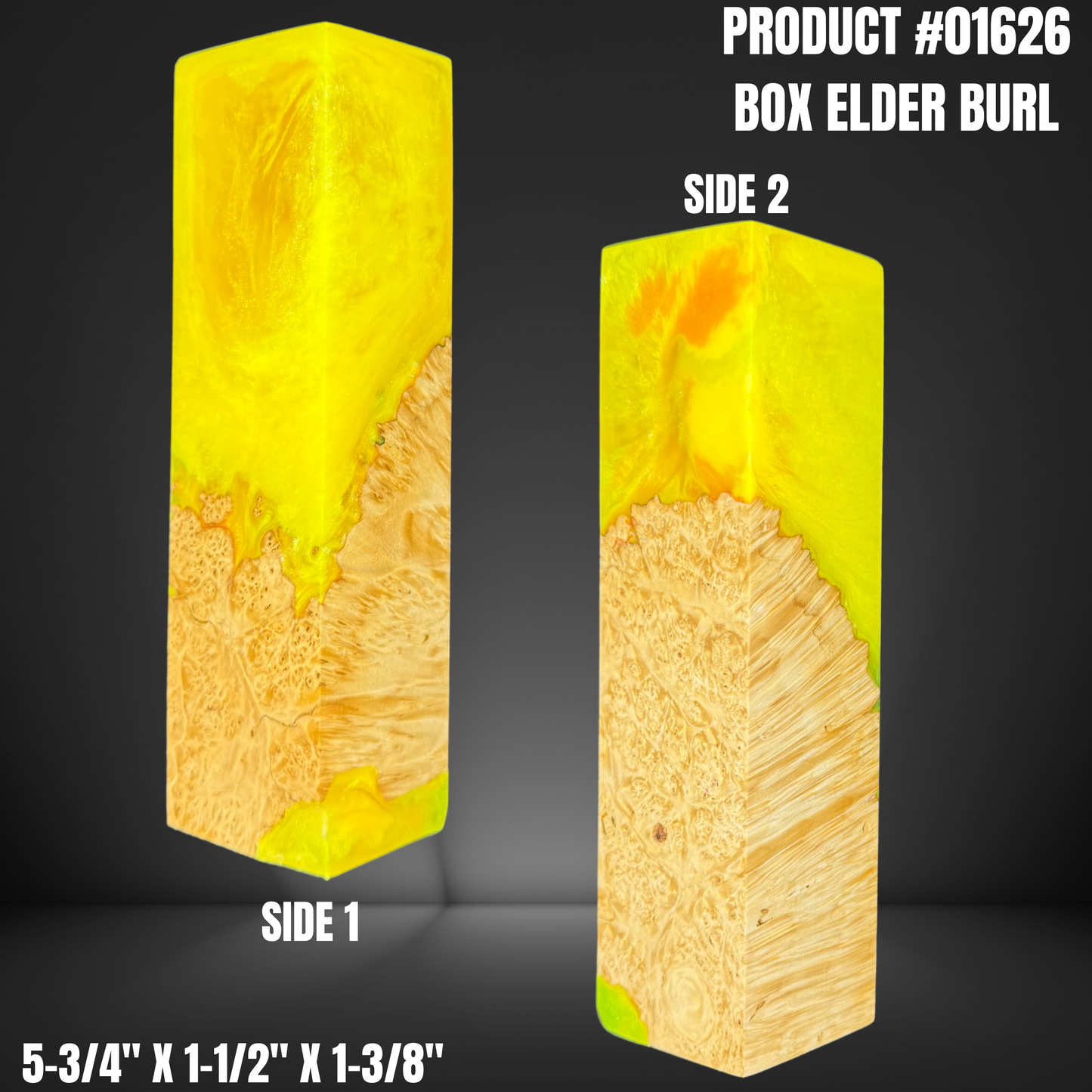 Yellow Hybrid Knife Handle Scales Turning Blank #01626