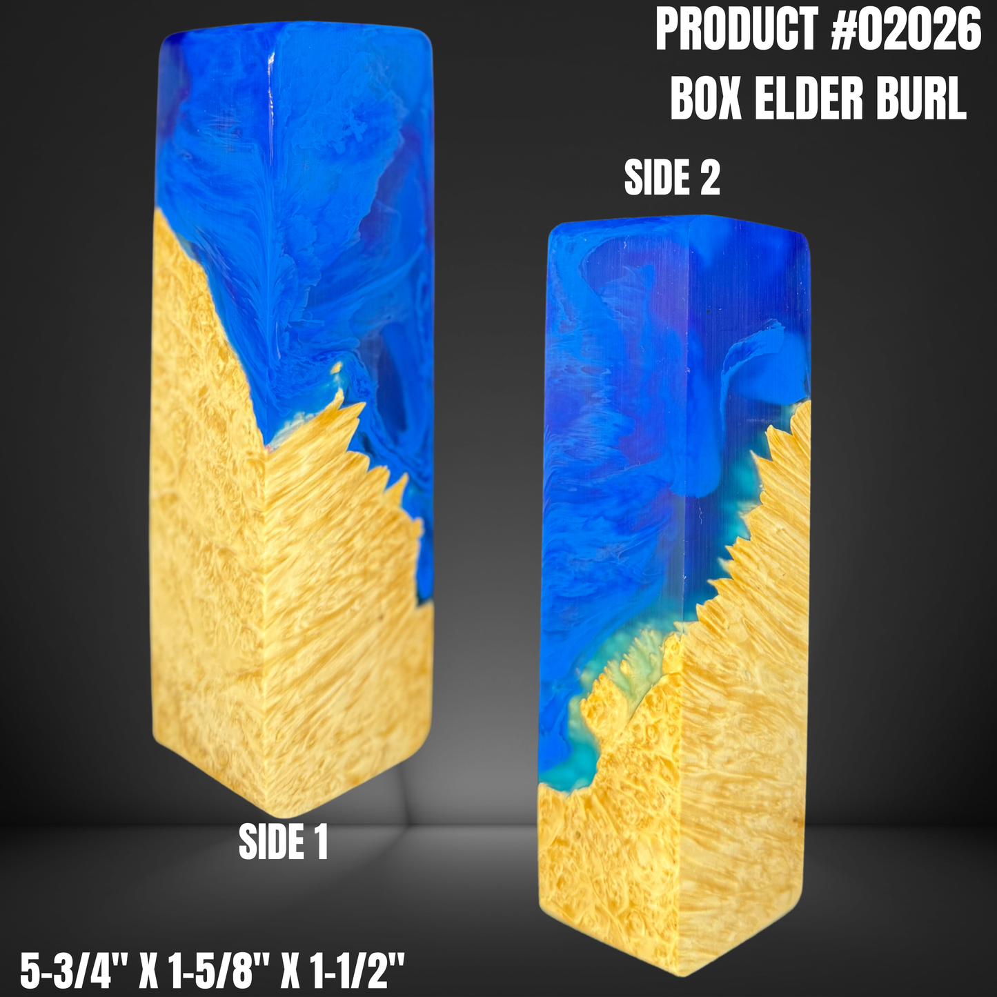 Blue Hybrid Knife Handle Scales Turning Blank #02026