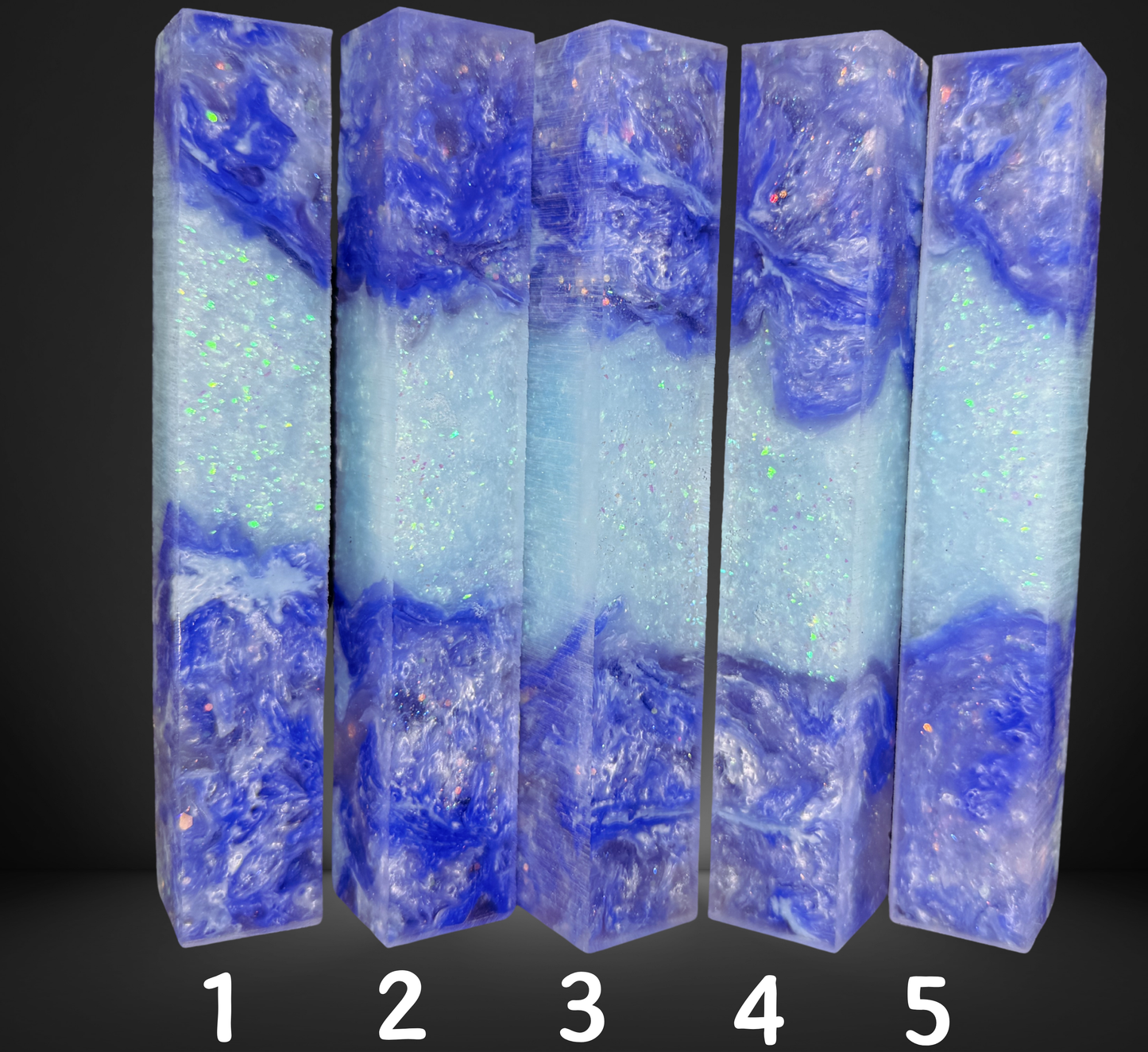 Periwinkle Geode Swirled Pen Blanks