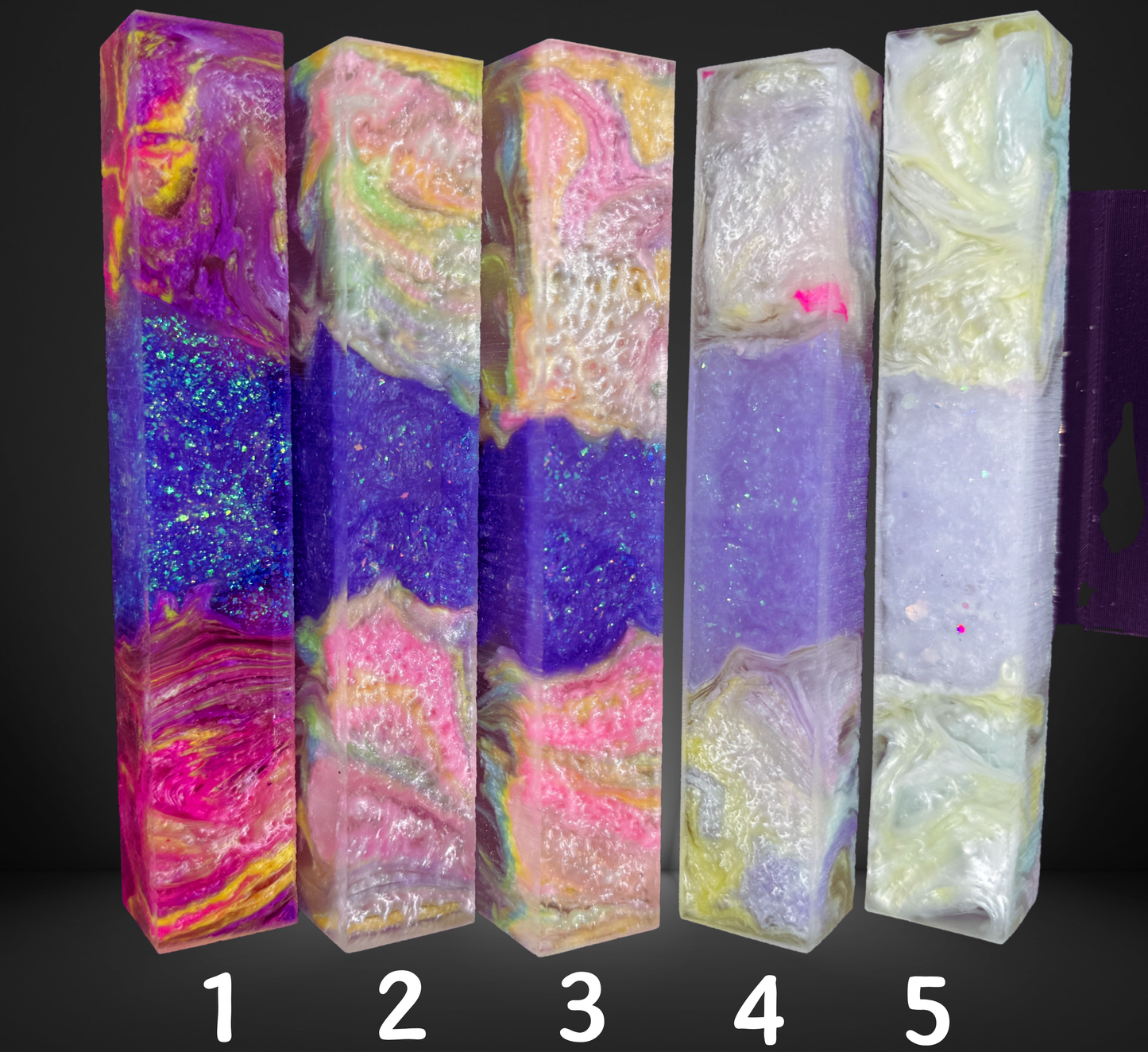 Lavender Variety Geode Swirled Pen Blanks