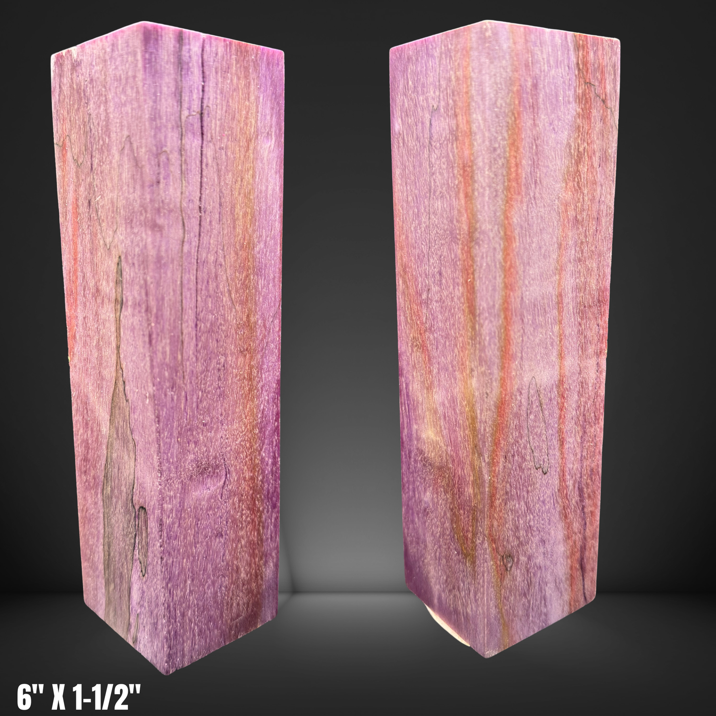Lavender and Red Spalted Maple Burl Stabilized Block #23624