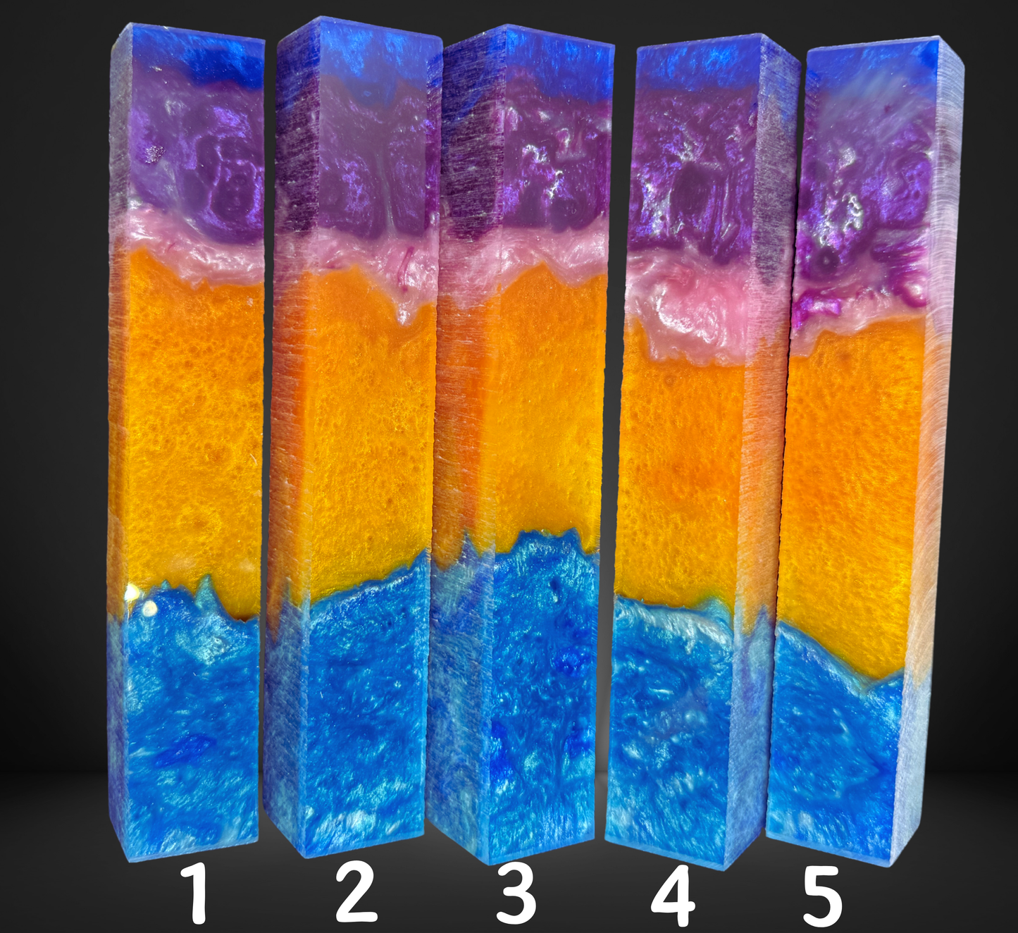 Ocean Sunset Geode Swirled Pen Blanks