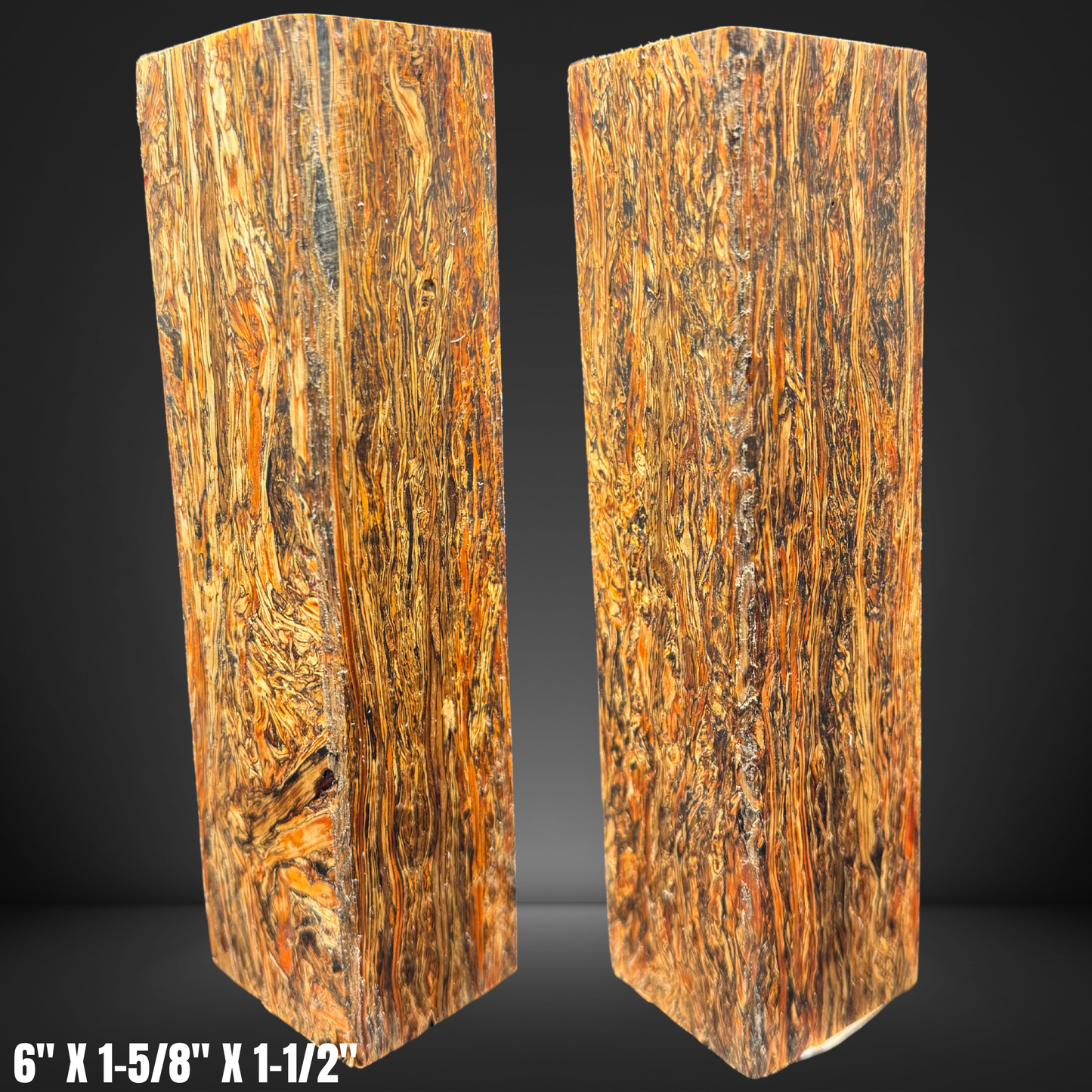 Orange Hemp Wood Burl Knife Scale Block #23224
