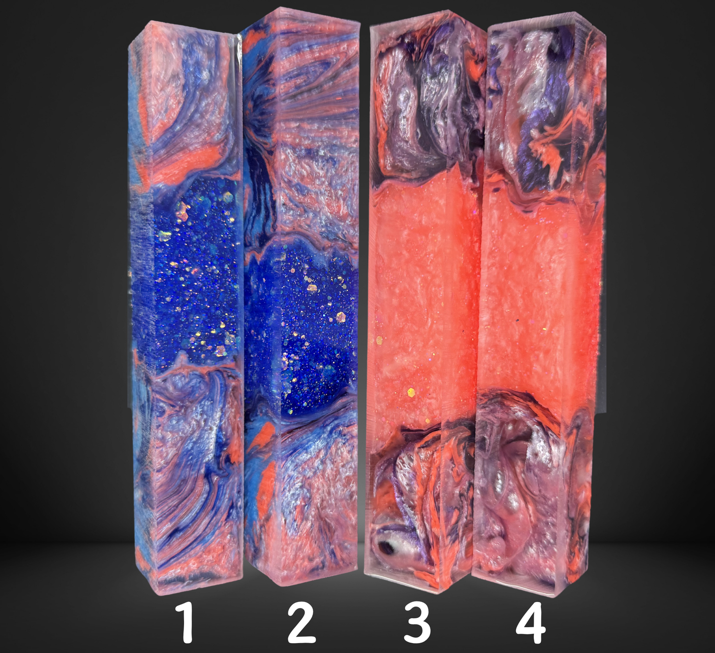 Coral Variety Geode Swirled Pen Blanks