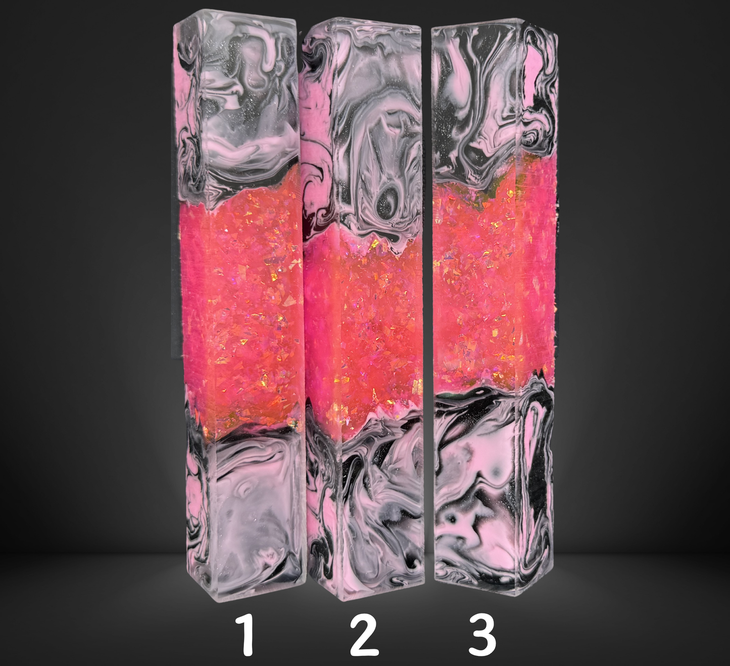 Hot Pink Geode Swirled Pen Blanks