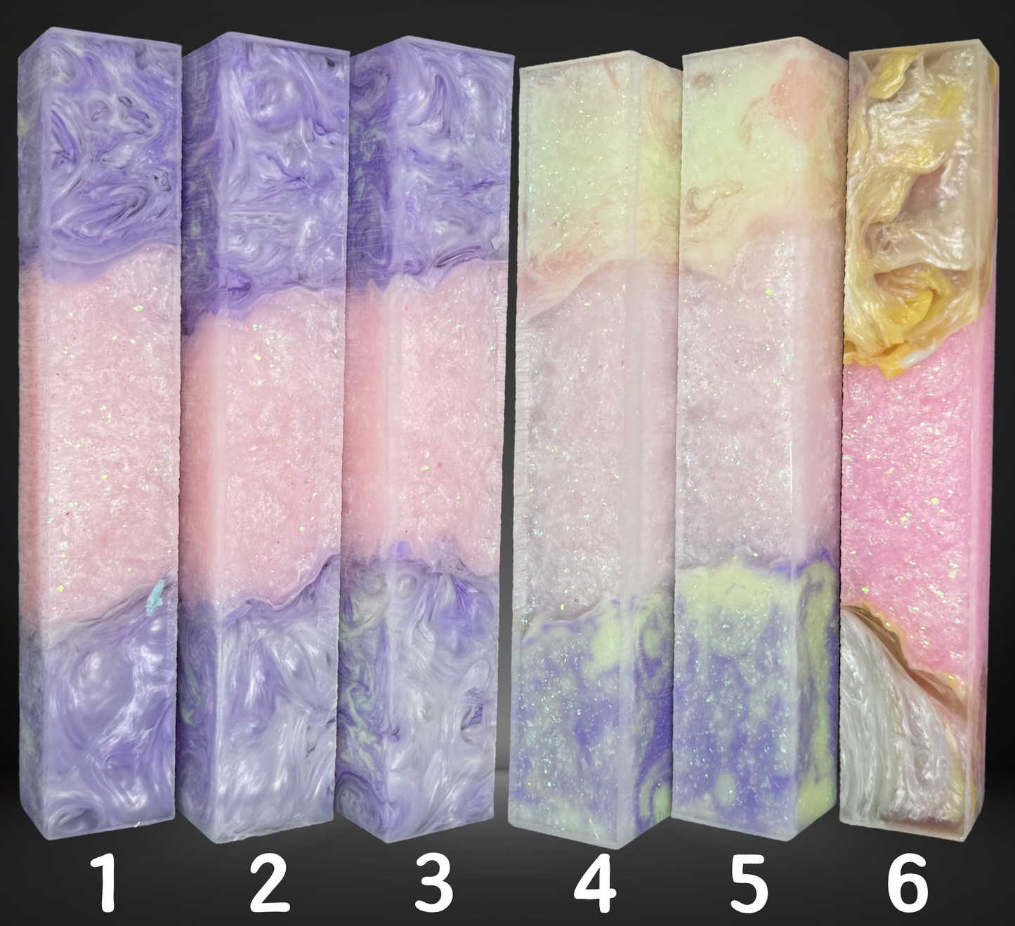 Light Pink Variety Geode Swirled Pen Blanks