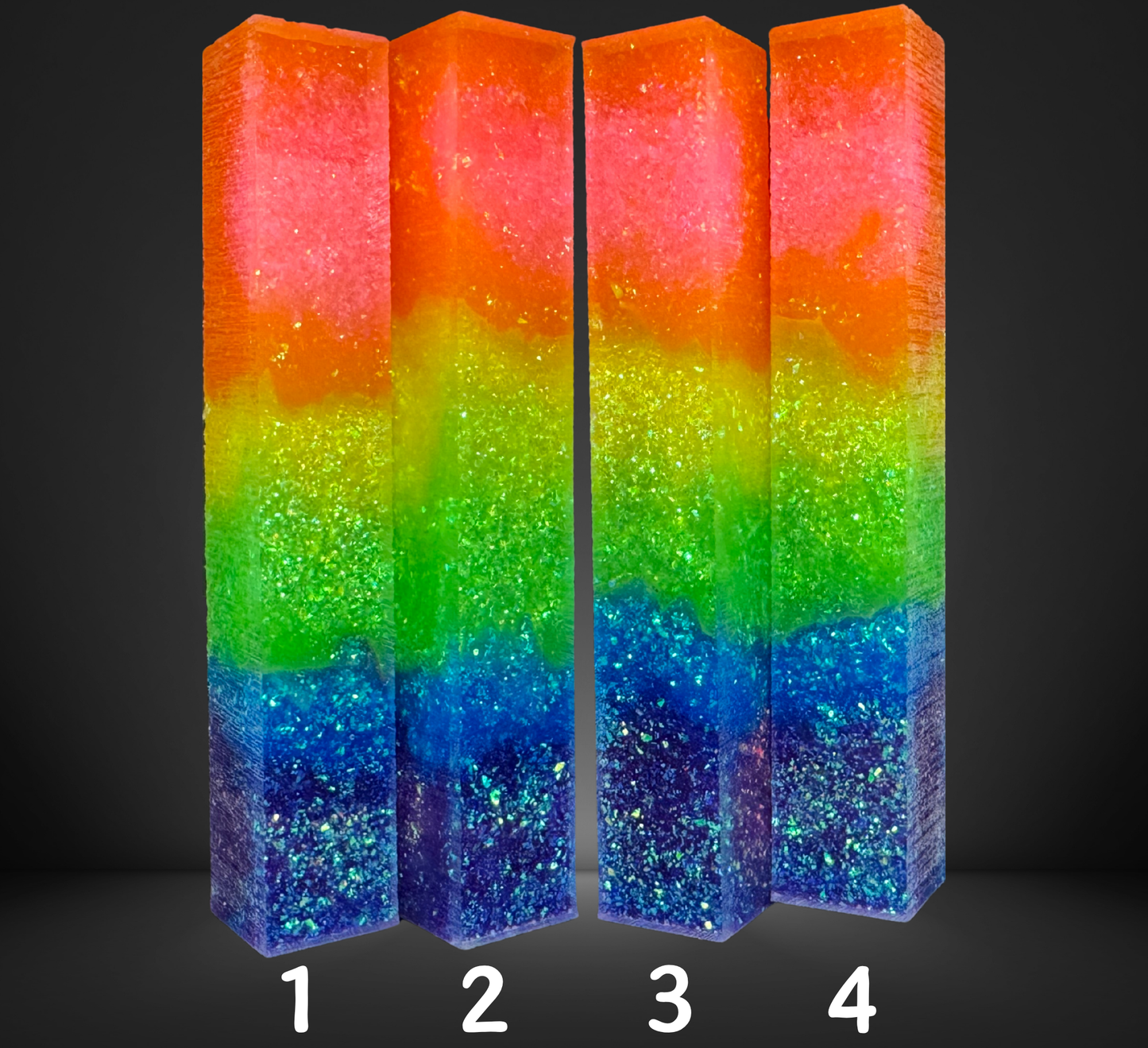 Rainbow Geode Swirled Pen Blanks