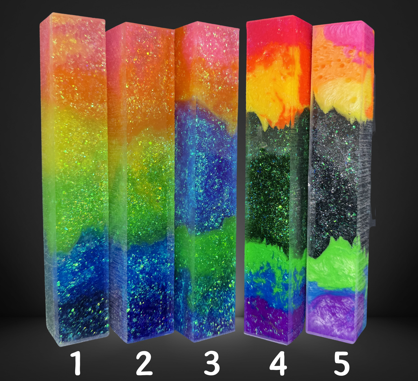 Rainbow Variety Geode Swirled Pen Blanks