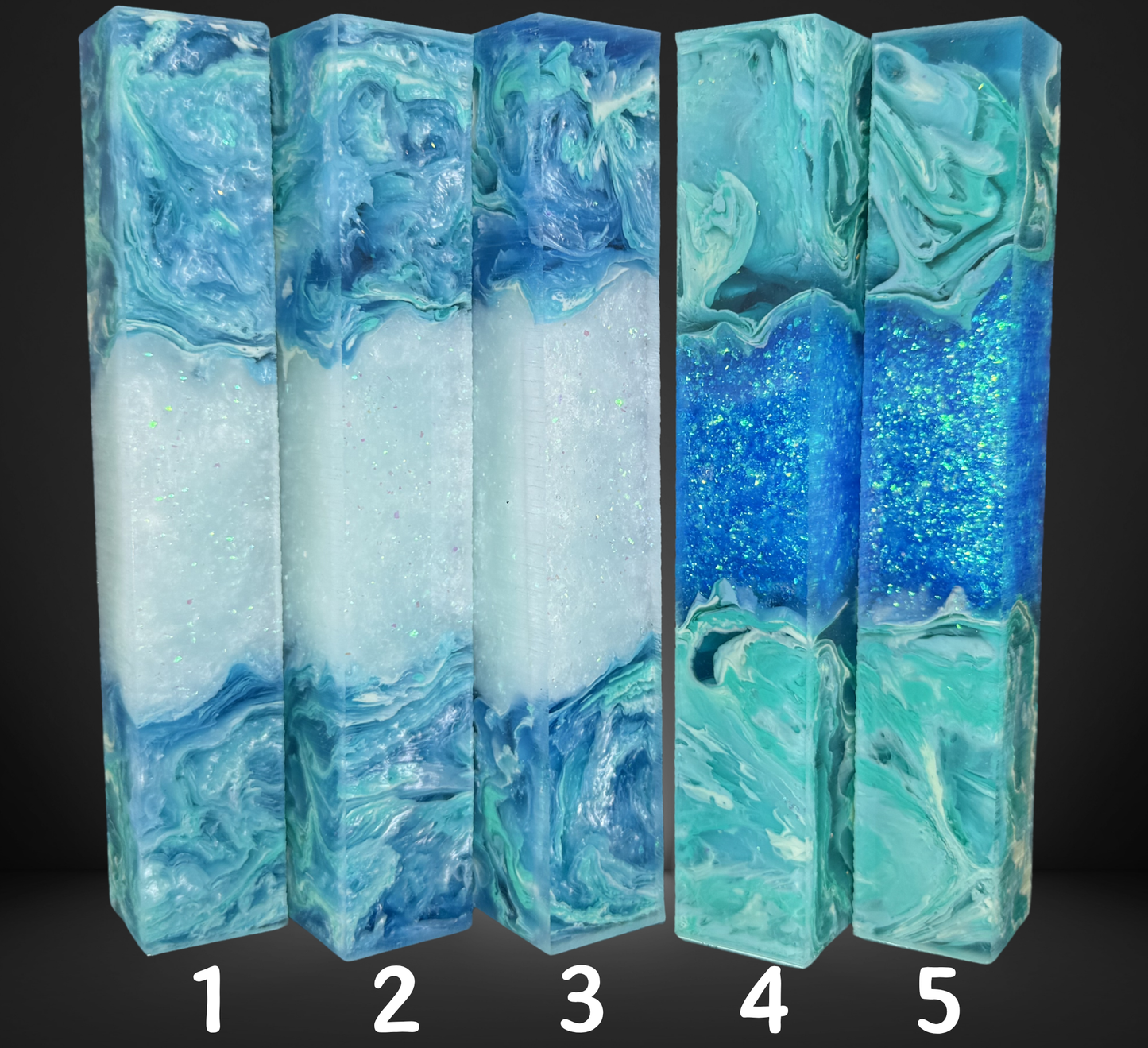 Seafoam Variety Geode Swirled Pen Blanks
