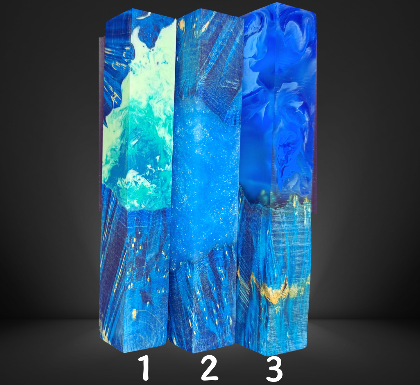 Blue Burl Hybrid Pen Blank