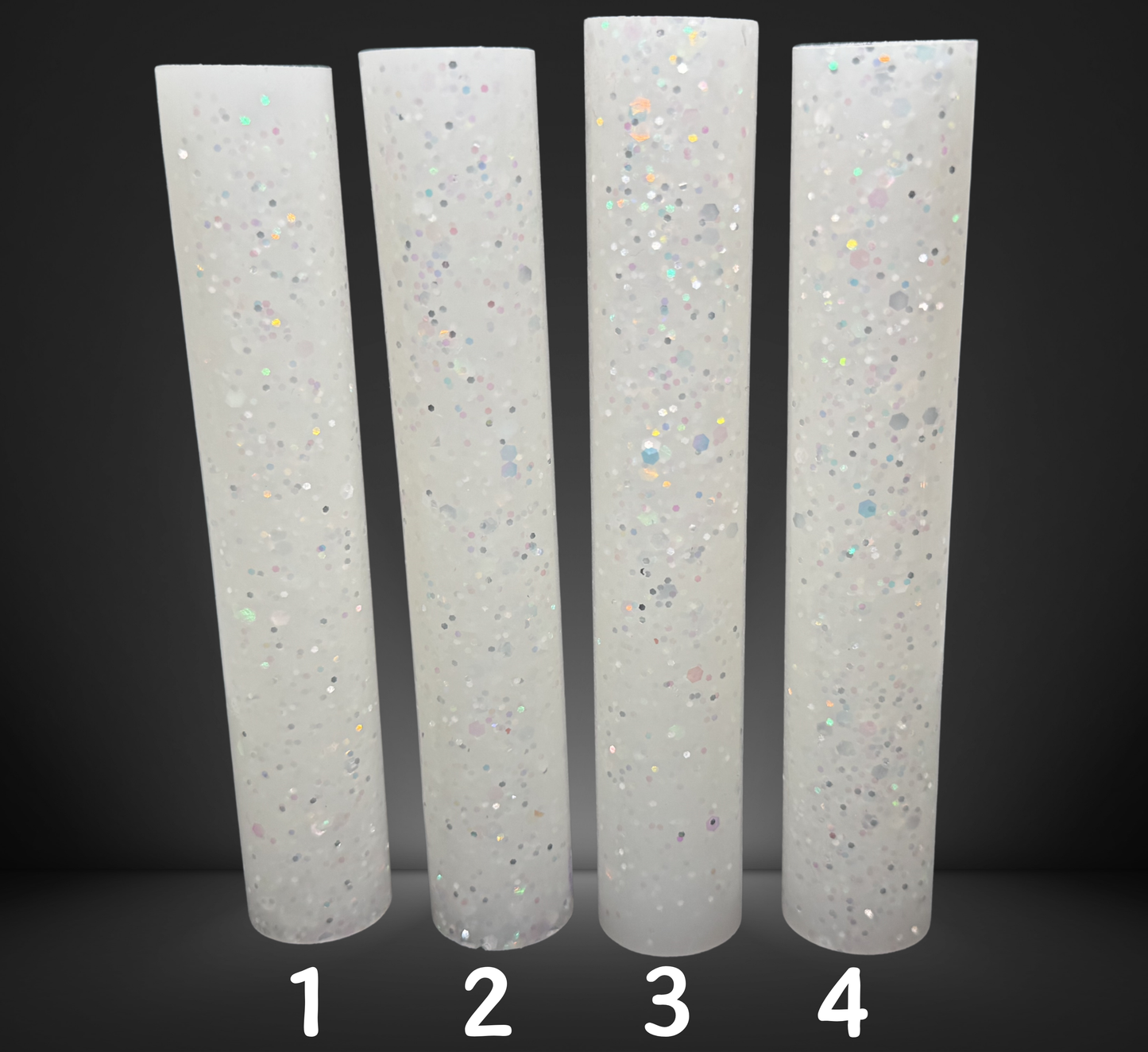 White Glittered Jumbo Round Pen Blank