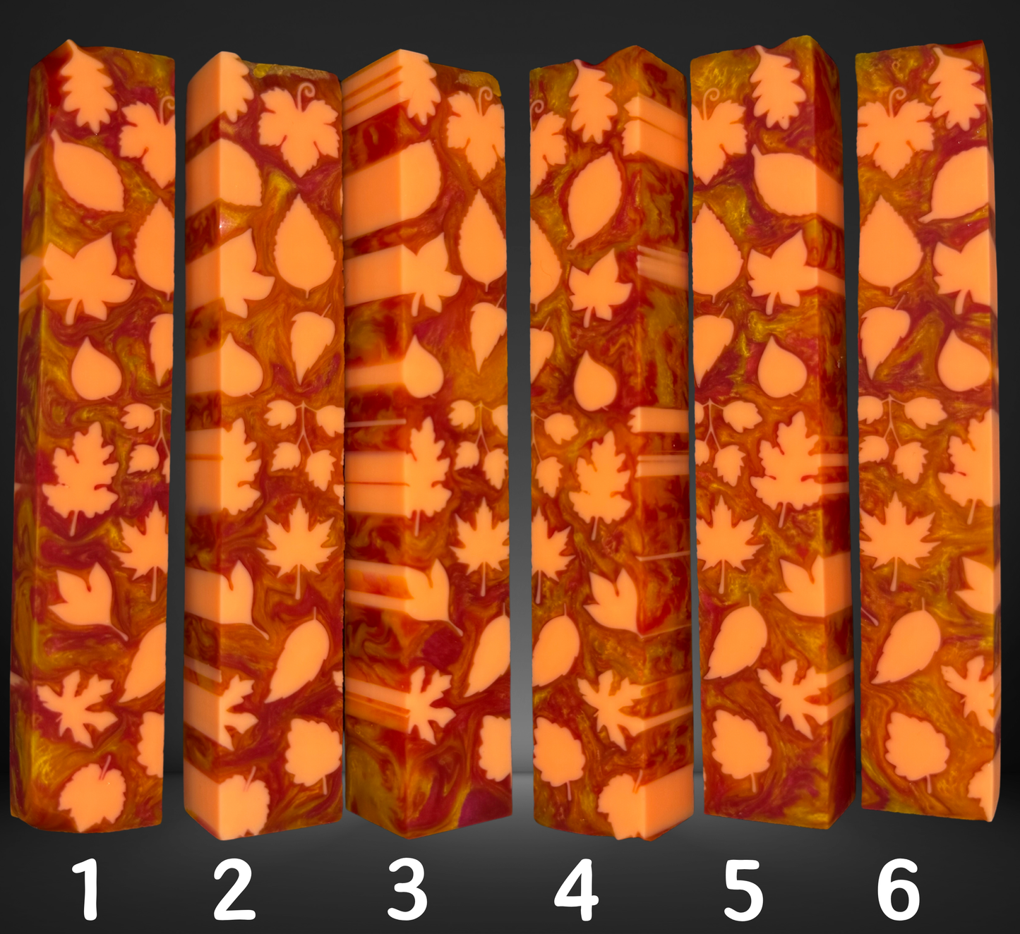 Orange Fall Leaves Pattern Pen Blank