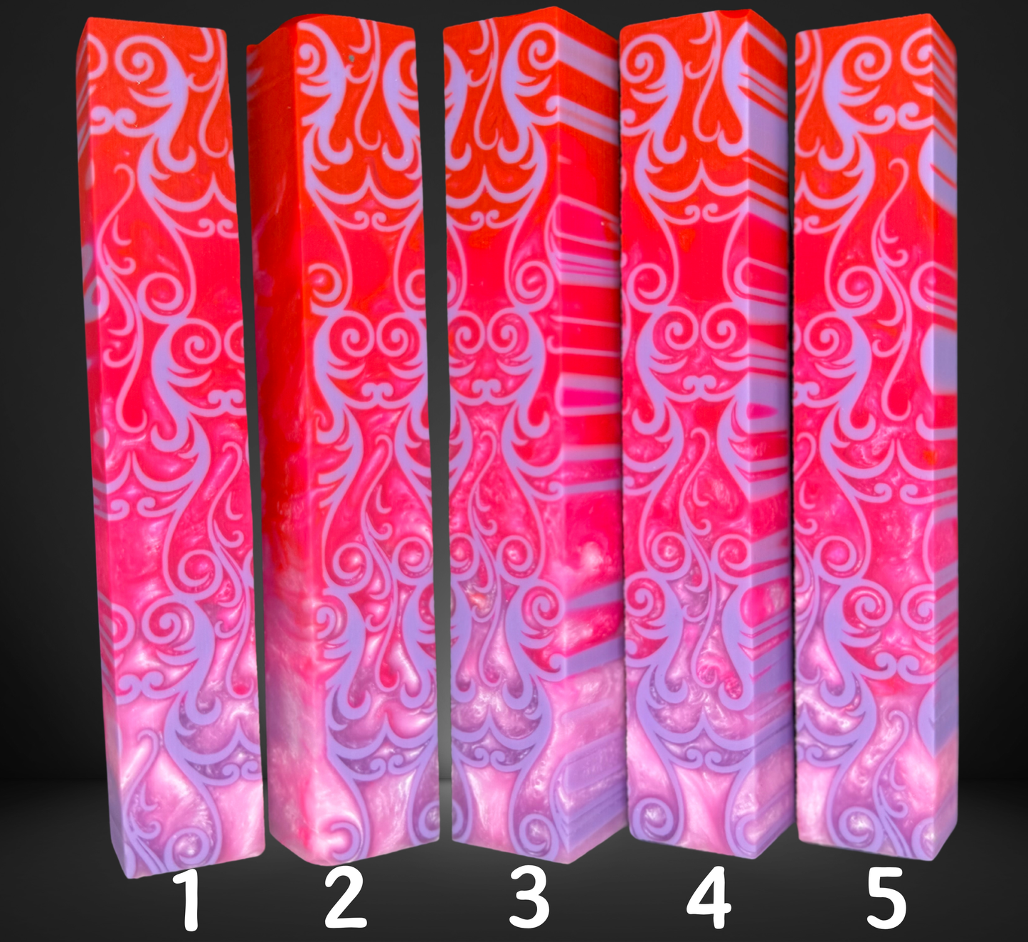 Fancy Scroll Pink Ombre Pen Blank