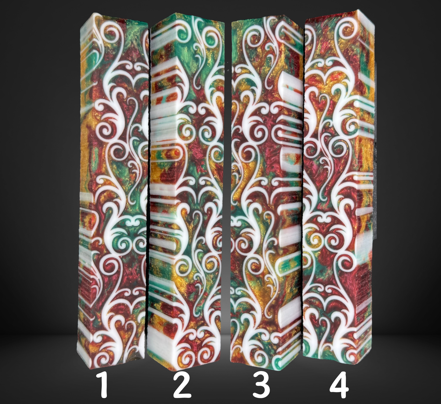 Fancy Scroll White Christmas Pen Blank