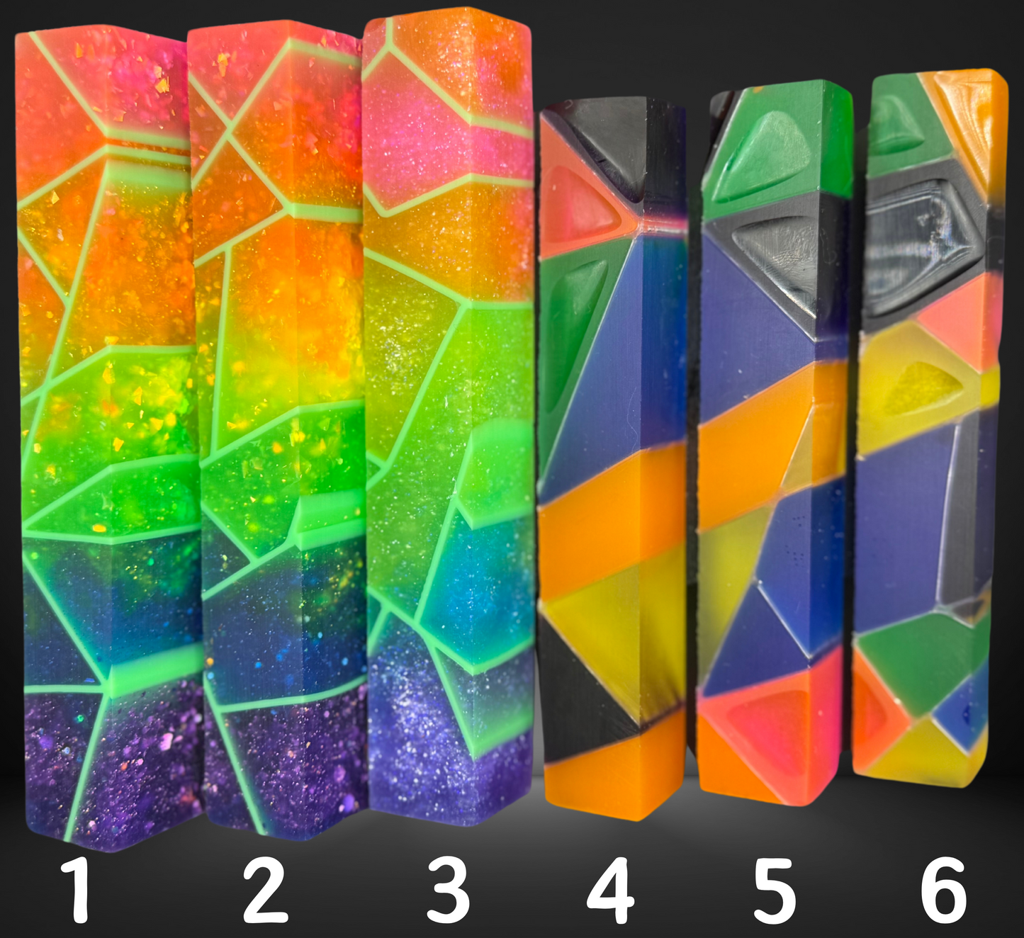 Neon Rainbow Variety Stained Glass Pen Blank