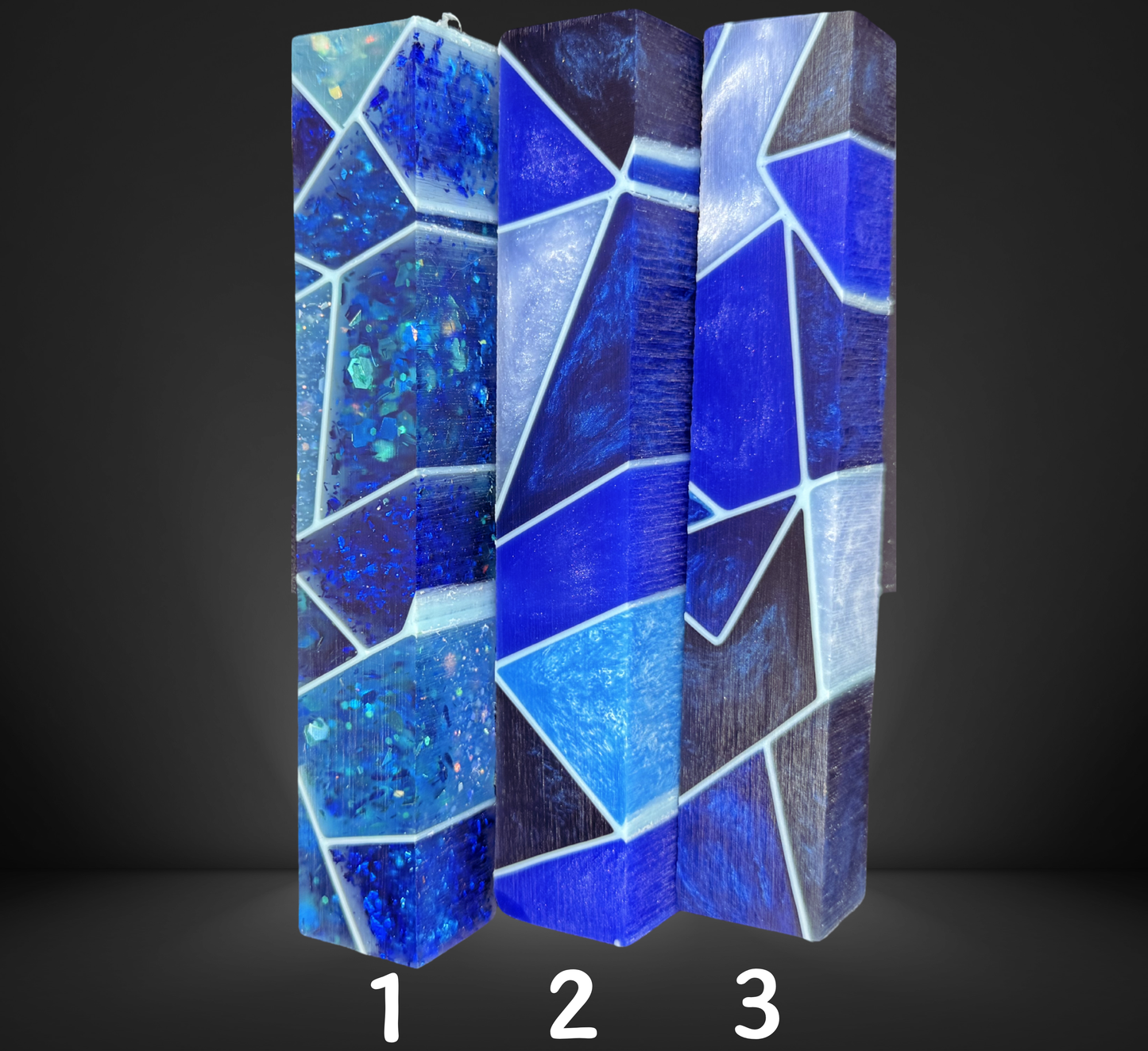 Blue Stained Glass Pen Blank