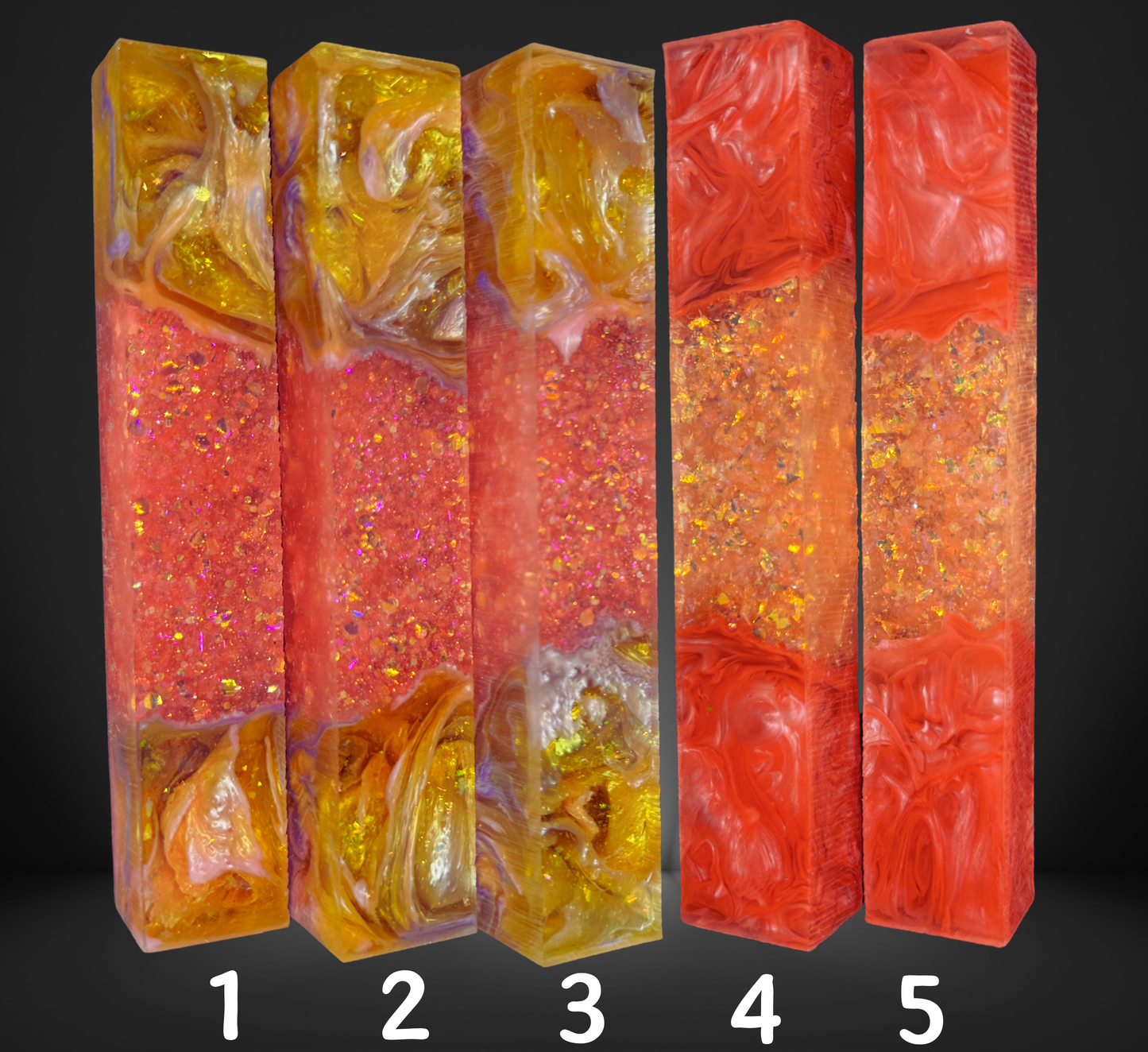 Orange Variety Geode Pen Blanks