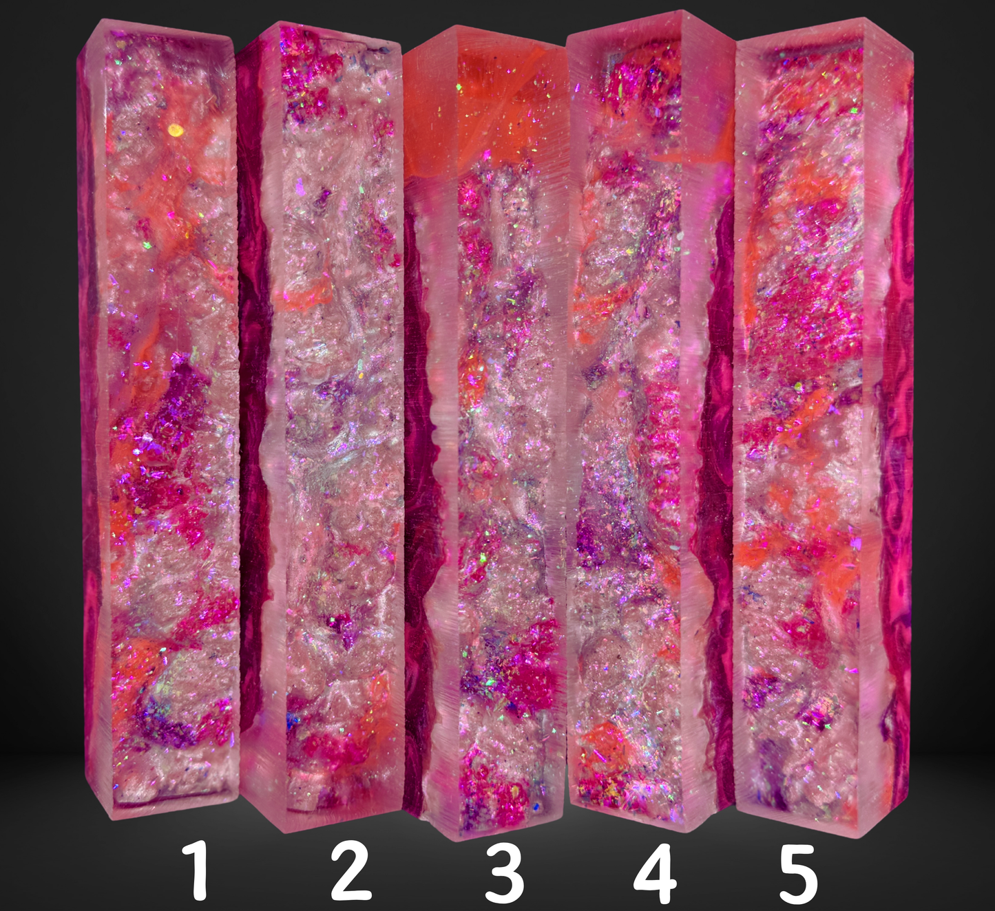 Pink Variety Swirlscape Pen Blanks