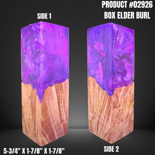 Purple Hybrid Knife Handle Scales Turning Blank #02926