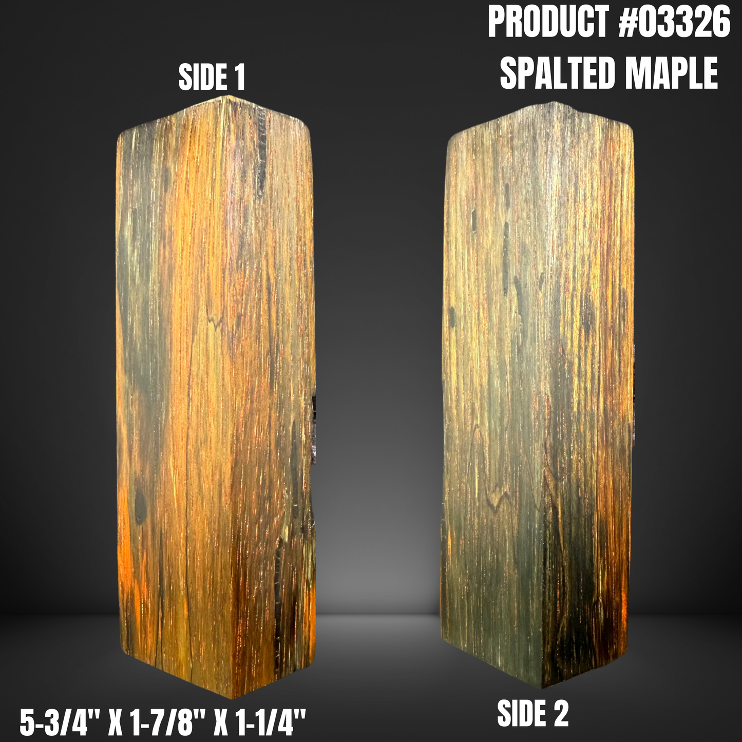 Black and Orange Hybrid Knife Handle Scales Turning Blank #03326