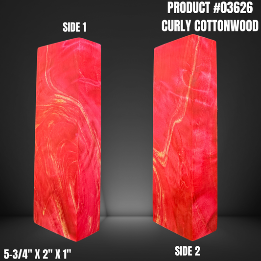 Red Hybrid Knife Handle Scales Turning Blank #03626