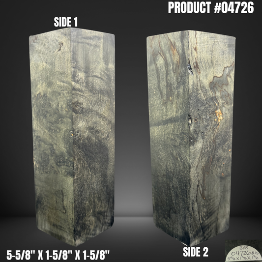 Knife Handle Scales Turning Block Black Stabilized Box Elder Burl #04726