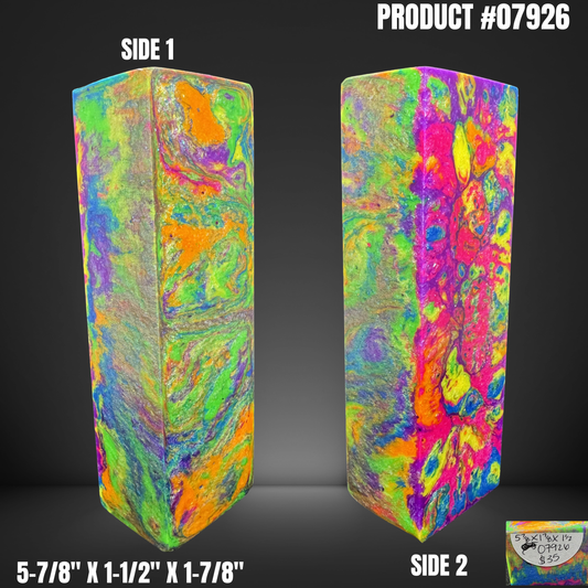 Knife Handle Scales Turning Block Rainbow #07926