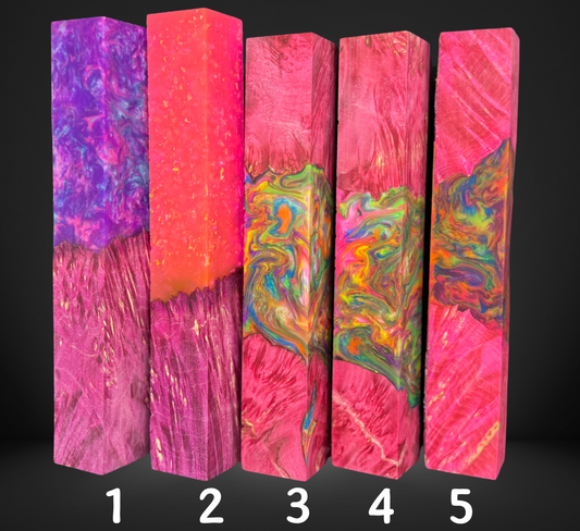 Pink Burl Hybrid Pen Blank