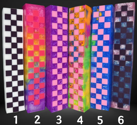 Checkered Signature 3D Print Resin Pen Blank