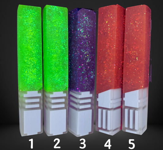 Glittered Saber Signature 3D Print Resin Pen Blank