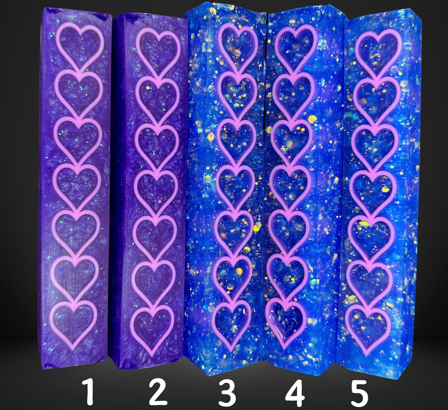 Blue & Purple Hearts Pen Blank