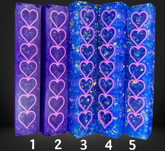 Blue & Purple Hearts Pen Blank