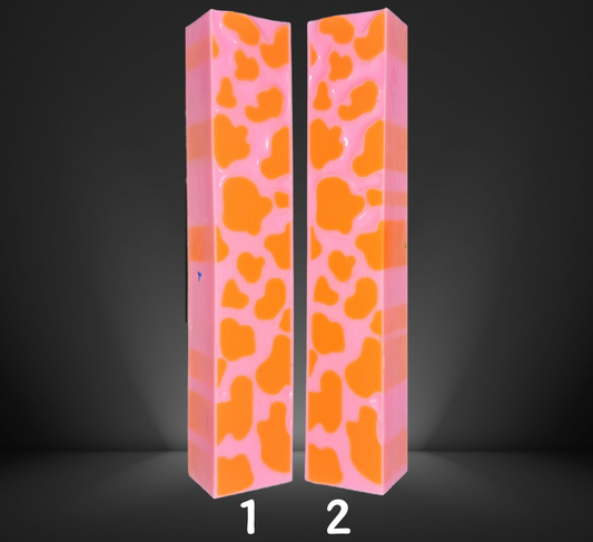 Pink and Orange Cow Signature 3D Print Resin Pen Blank